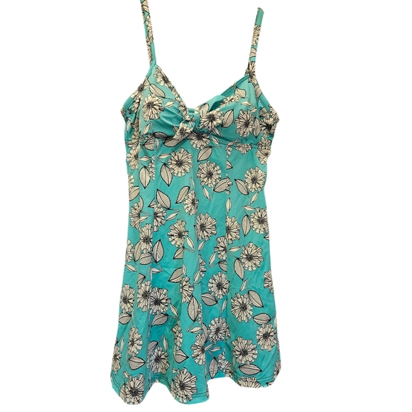 Fit 4 U Other - NWT Fit 4 U Swim Dress, Aqua Blue w/White Flowers - Size 14